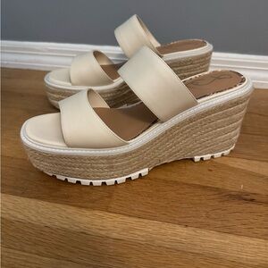 Sam Edelman Luca Women's Ivory Wedge Sandals